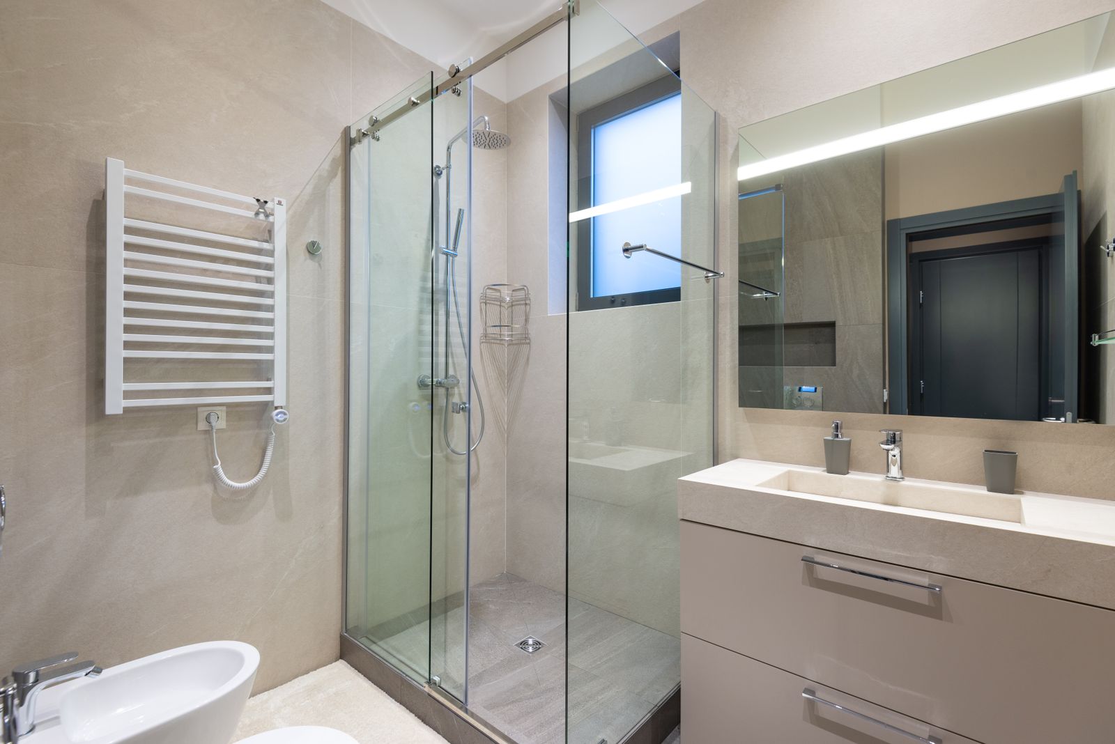 Modern bathroom — the finished outcome of a reno that took three days to quote because materials and labour lines were rebuilt by hand