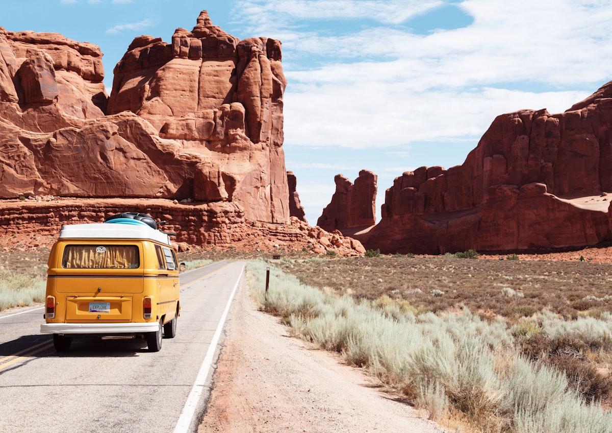 Tour group exploring a scenic destination